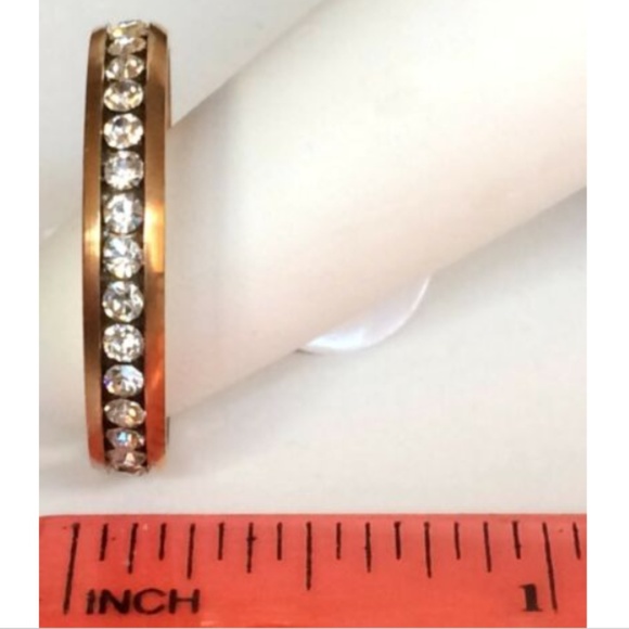 Rose Gold Eternity Ring Crystal Size 7 8 9 10 12 - Picture 7 of 8